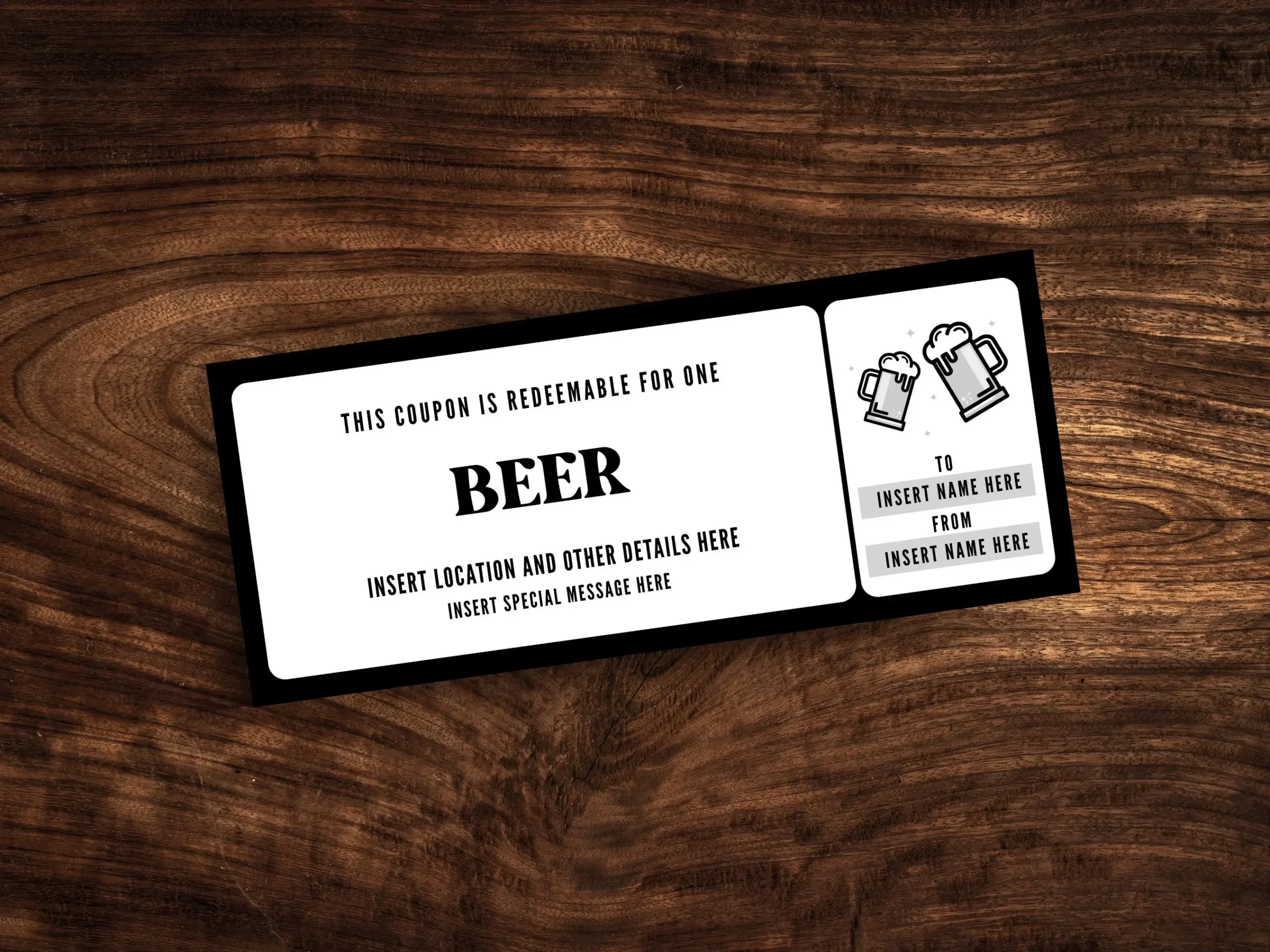 Printable One Beer Coupon Template Printable One Beer Coupon Template