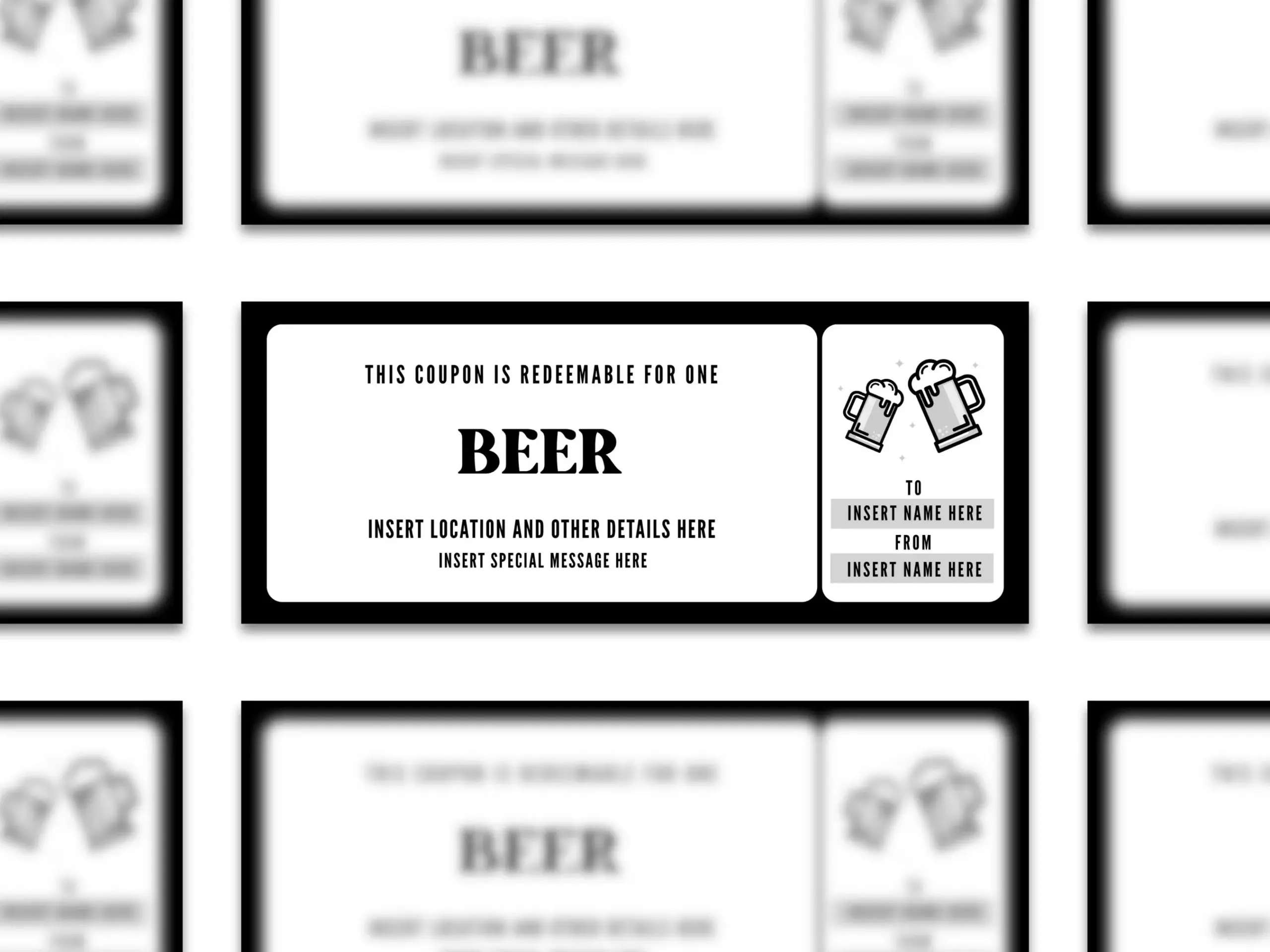 Printable One Beer Coupon Template Printable One Beer Coupon Template
