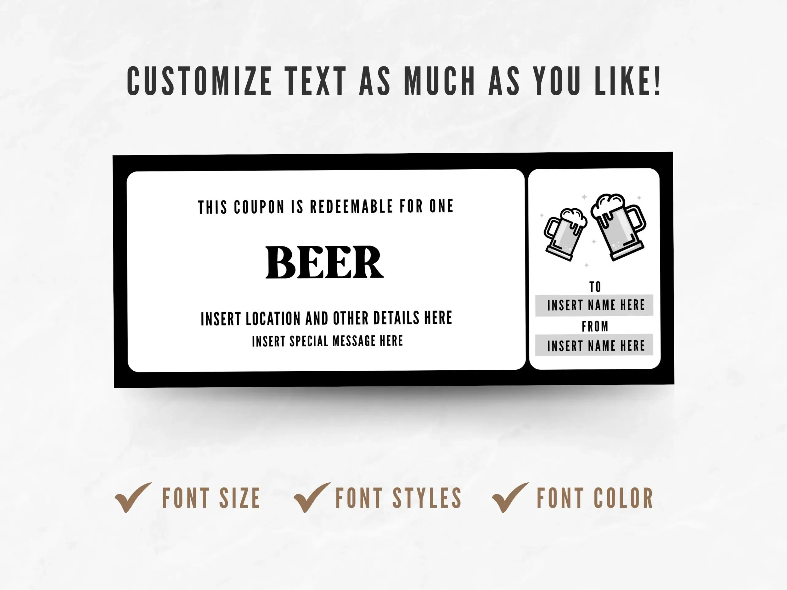 Printable One Beer Coupon Template