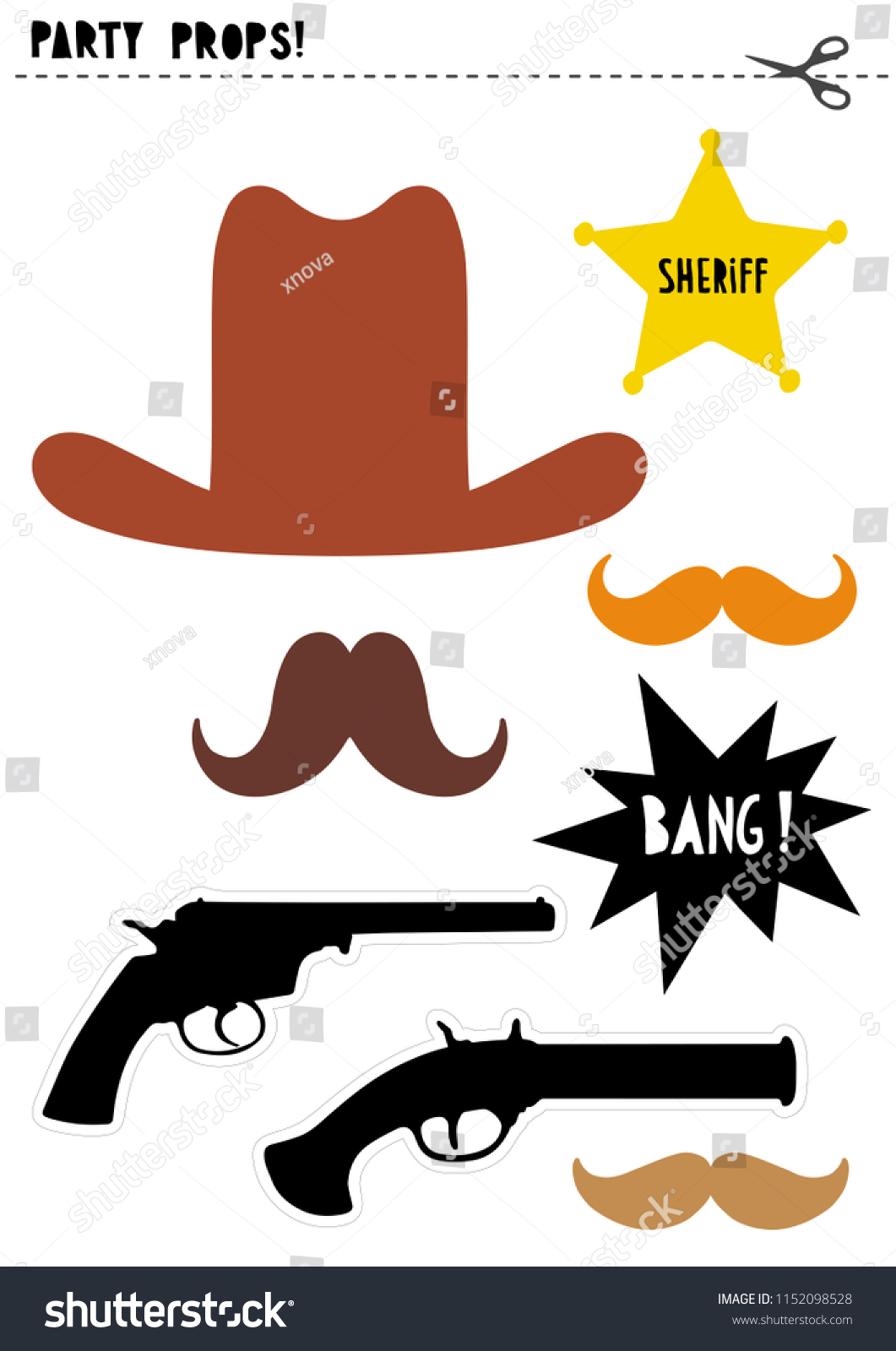 Printable Photo Booth Vector Props Set 1152098528