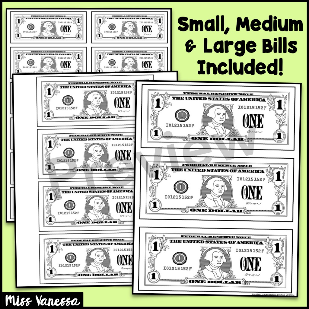 free printable us currency