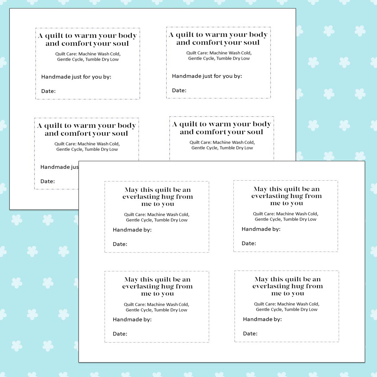 Printable Quilt Labels