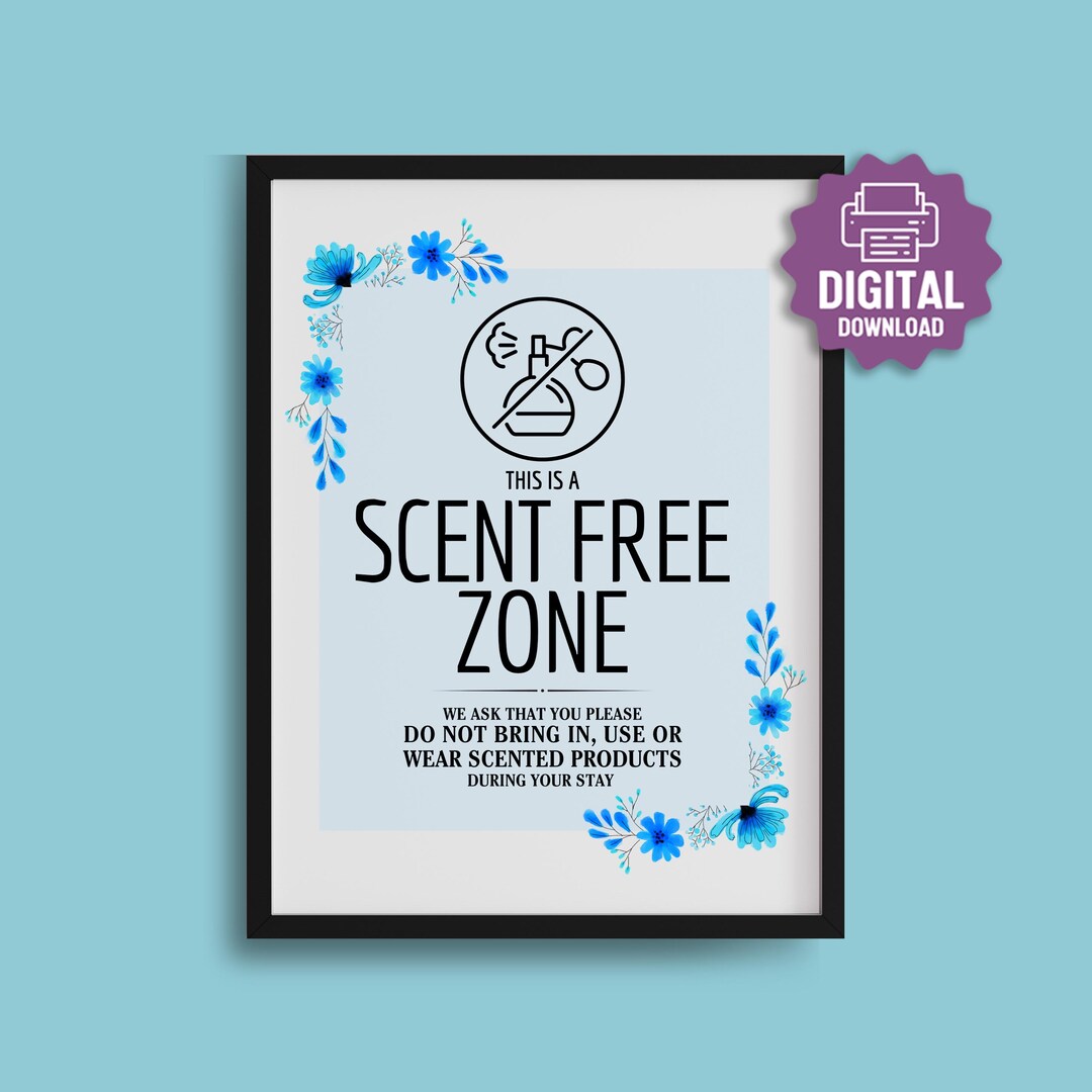 Printable Scent Free Zone Sign Fragrance