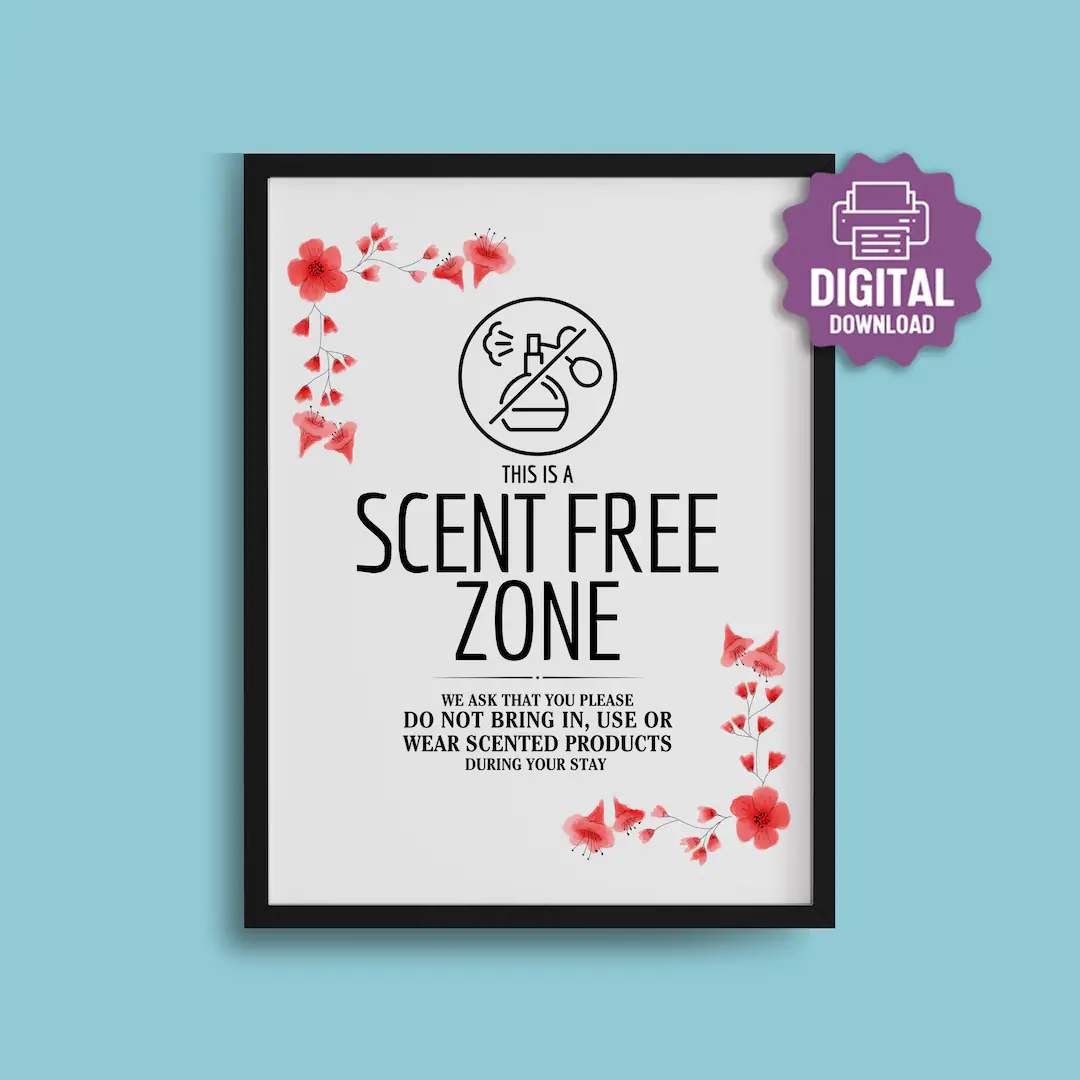 Printable Scent Free Zone Sign Fragrance Printable Scent Free Zone Sign Fragrance