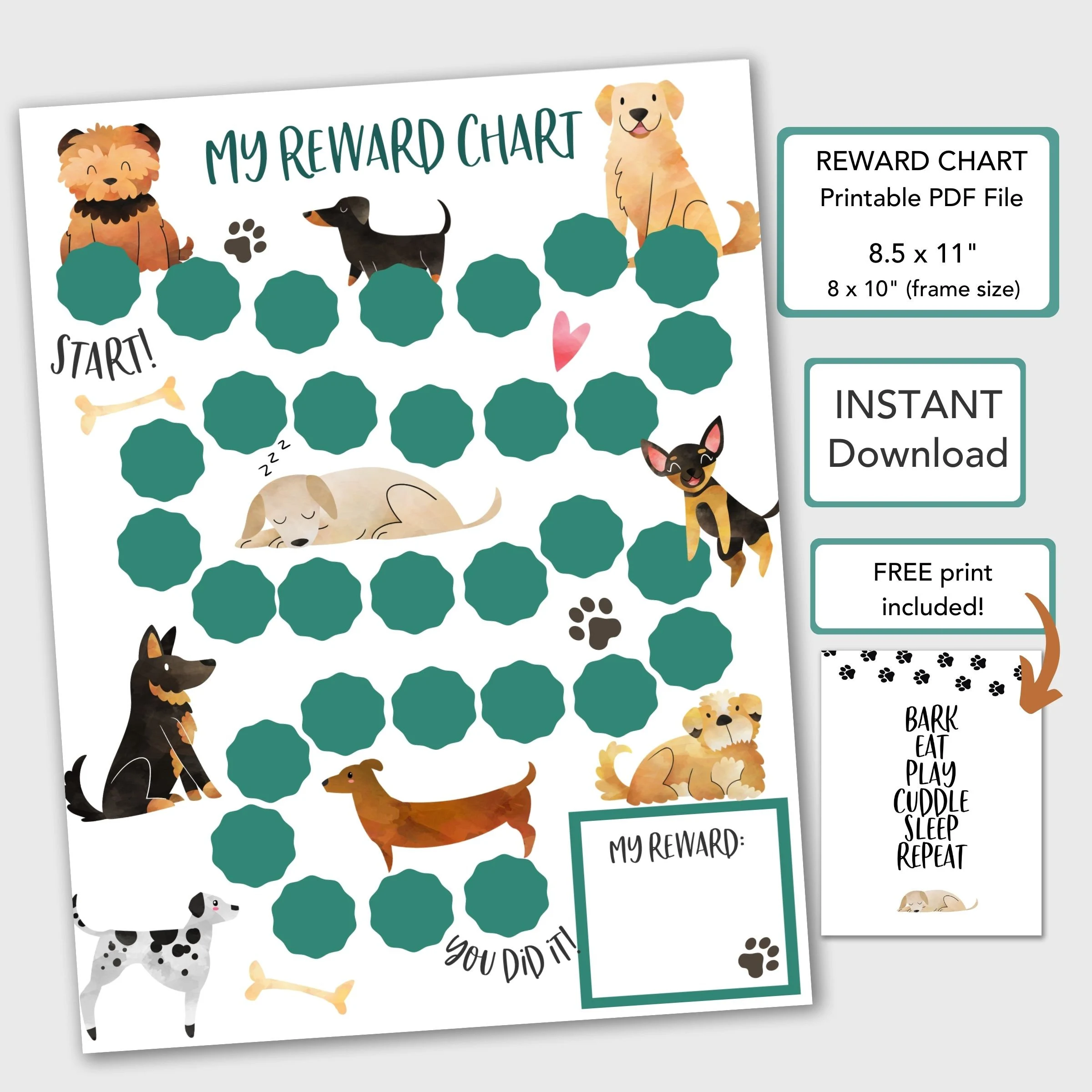 Puppy Dog Reward Chart For Kids Behavior
