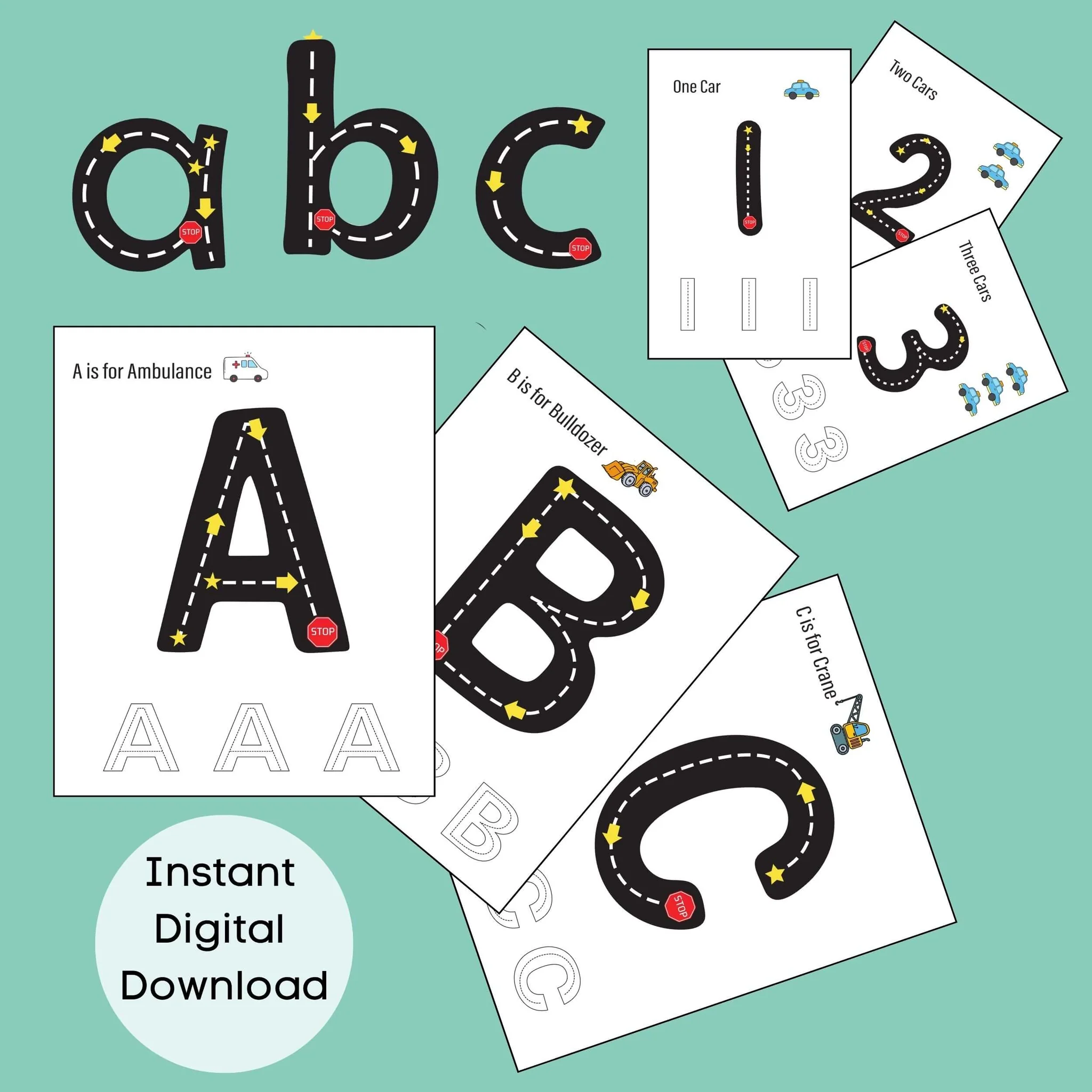 Road Letters And Numbers