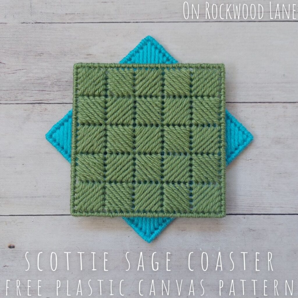 Scottie Sage Coaster Free Plastic Canvas Pattern