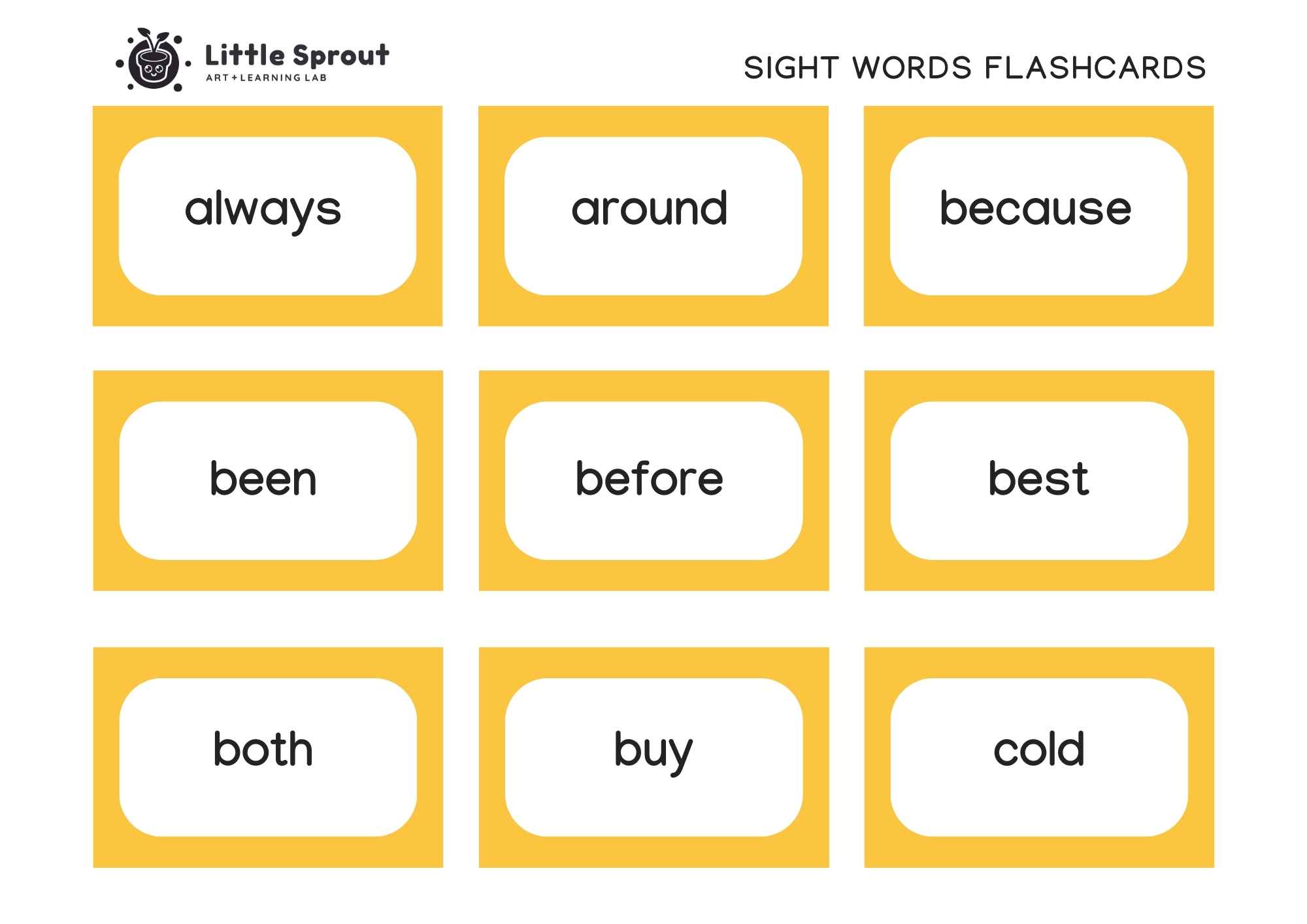 Second Grade Sight Words