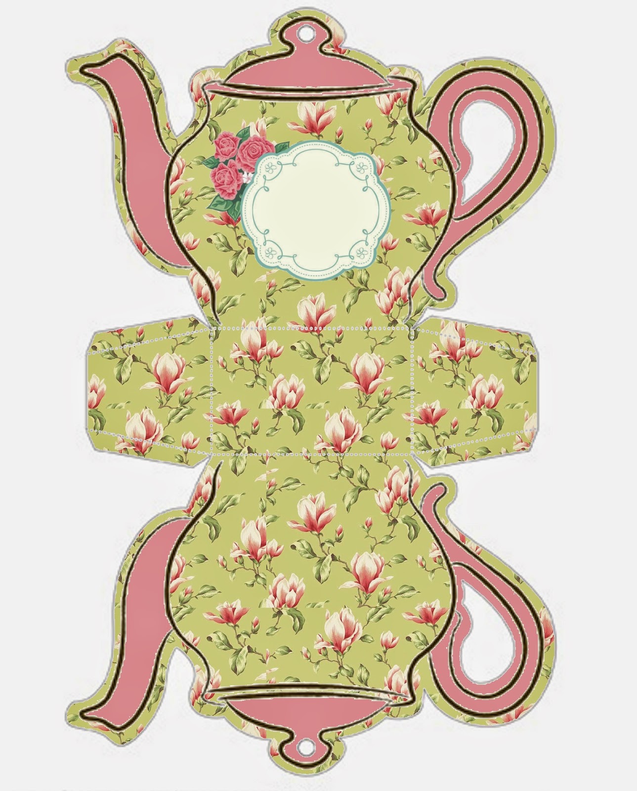 Shabby Chic Teapot Free Printable Boxes