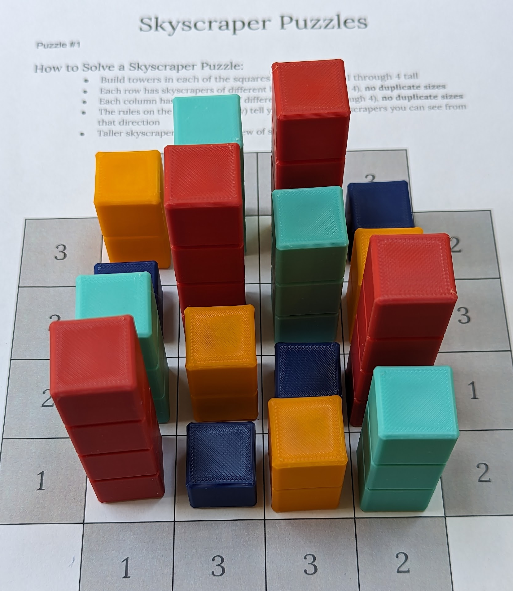 Skyscrapers Puzzle Game Pieces