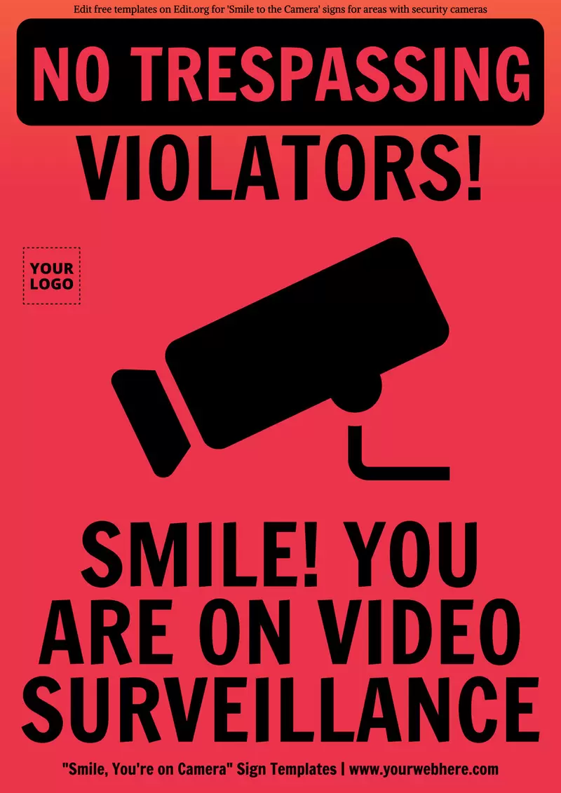 Smile Your On Camera Sign Templates Smile Your On Camera Sign Templates