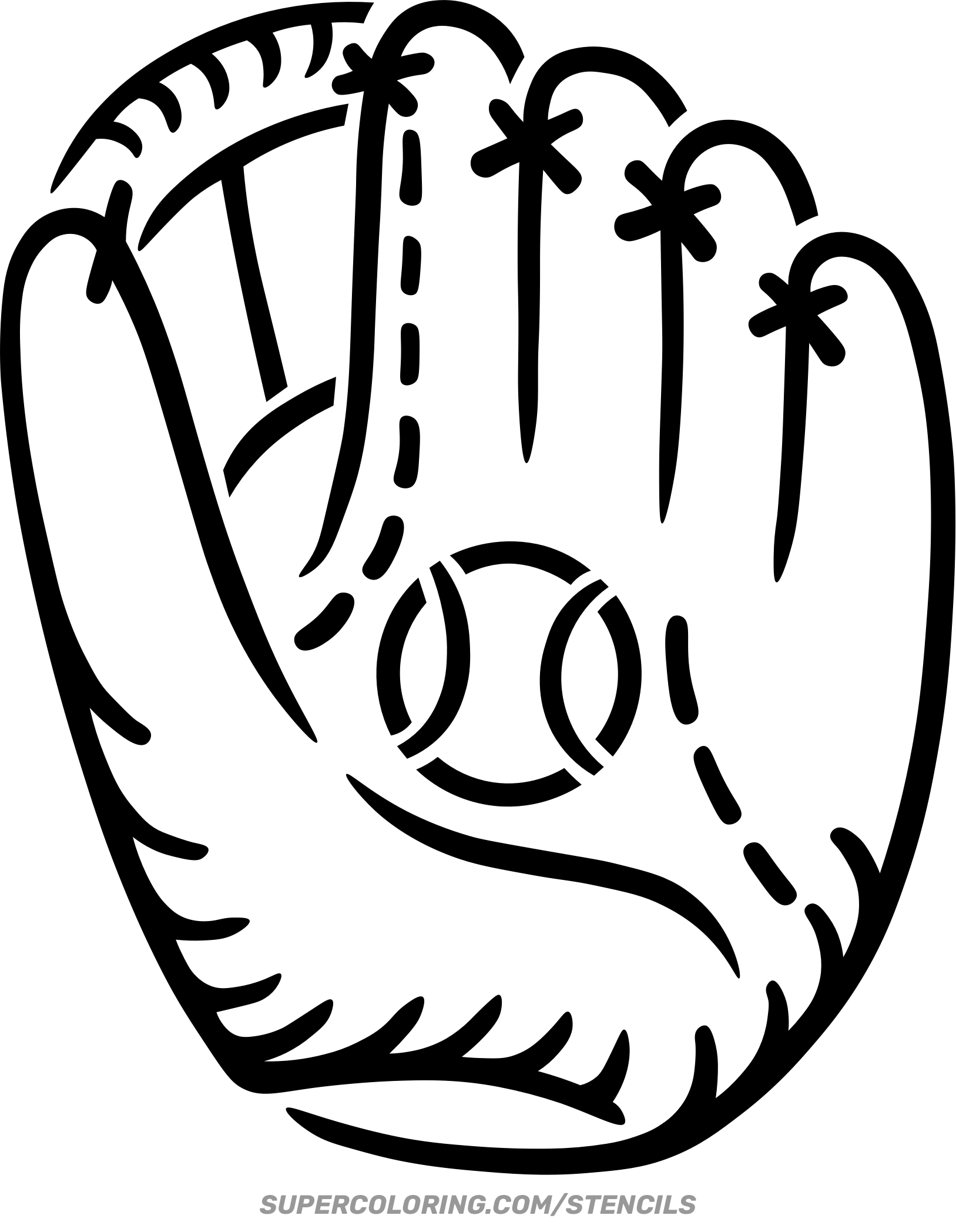 Stencil Of Baseball Glove Stencil Of Baseball Glove