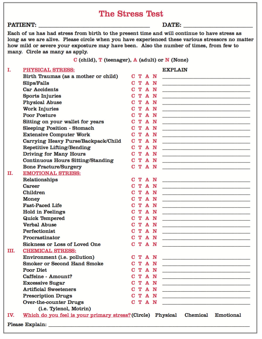 Stress Test Pad 100 Sheets Per Pad