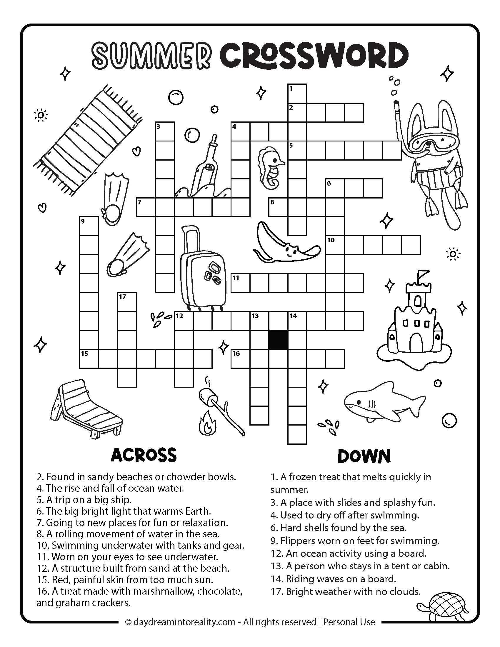 Summer Crossword Pages Summer Crossword Pages