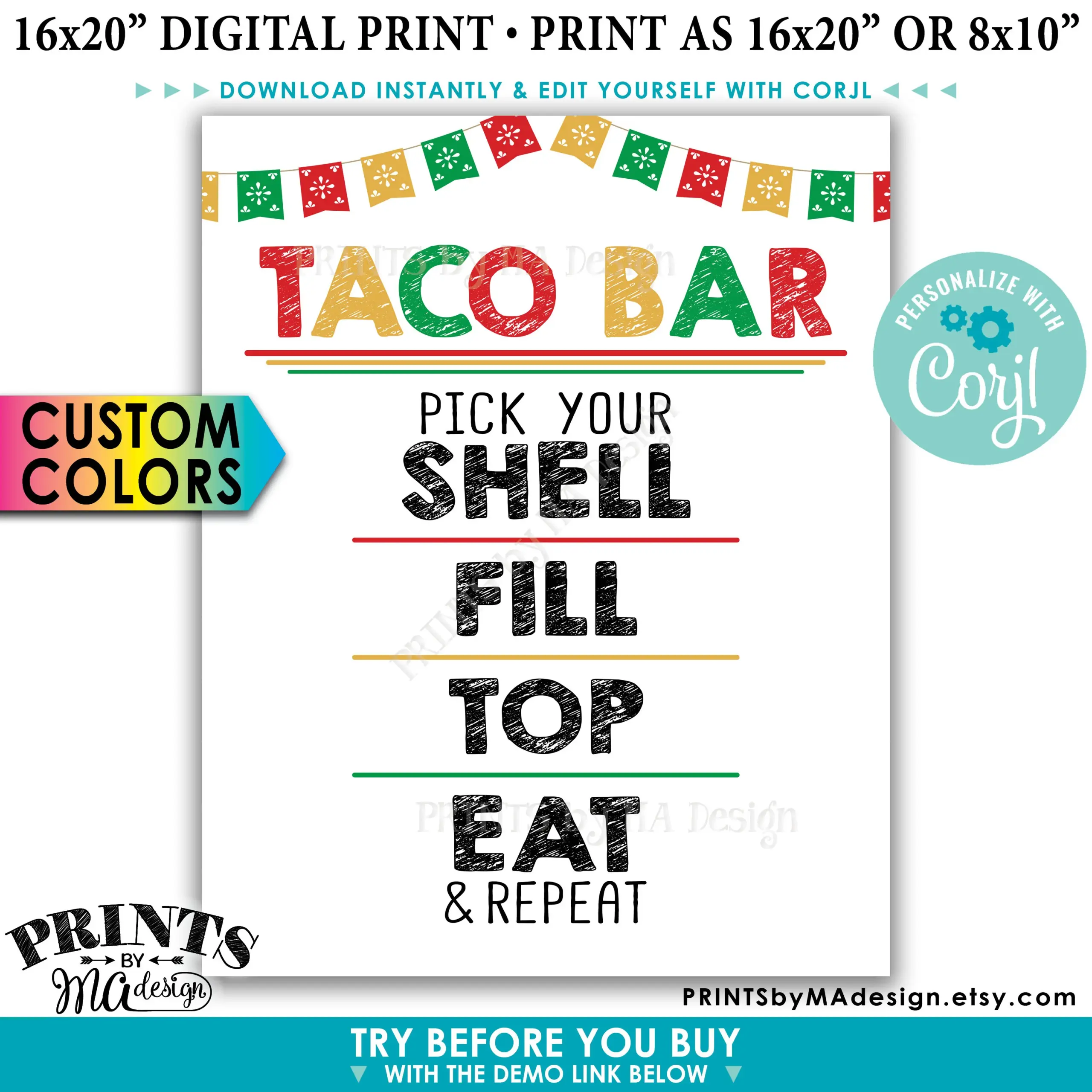 free printable taco bar signs free printable taco bar signs