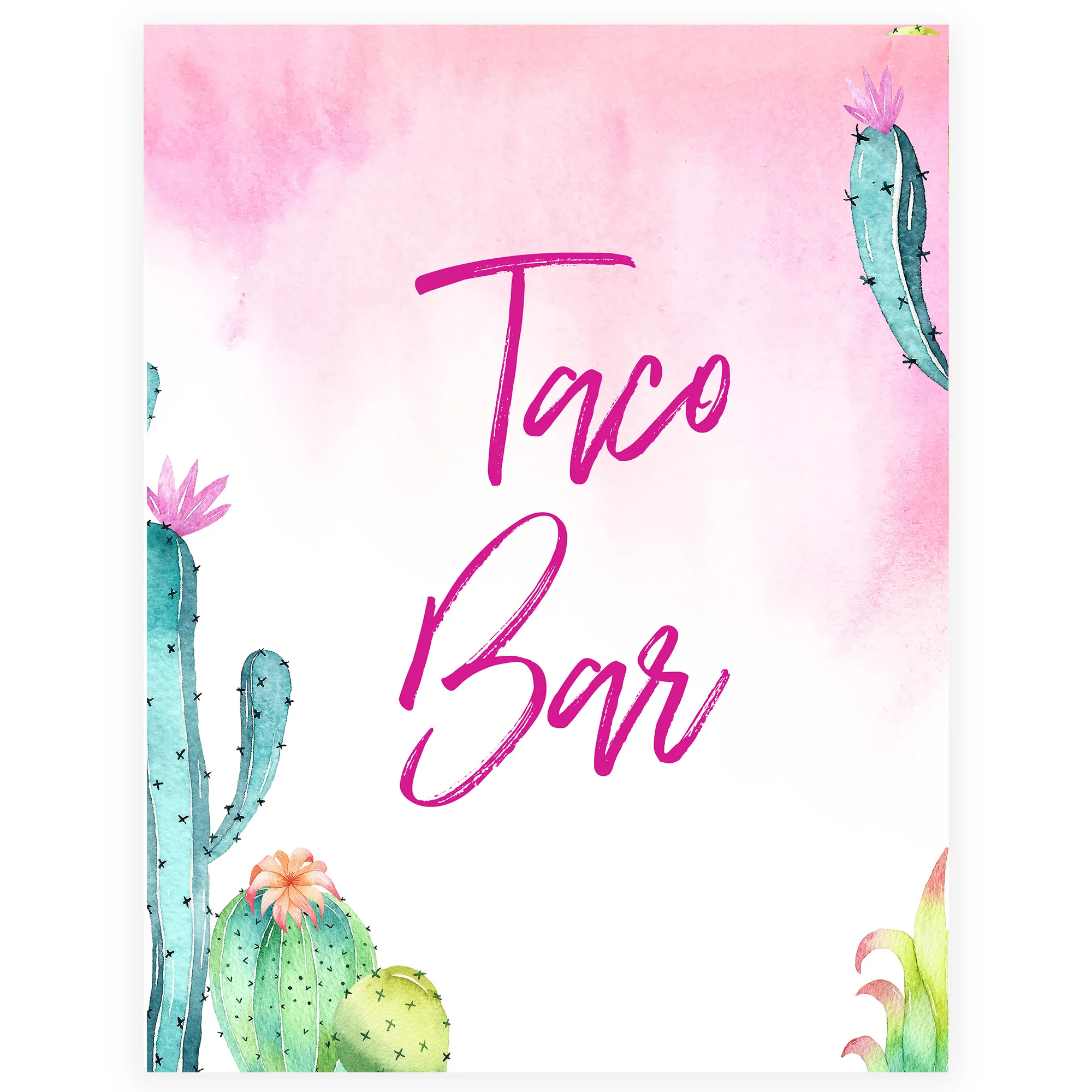 Taco Bar Table Sign Fiesta Taco Bar Table Sign Fiesta