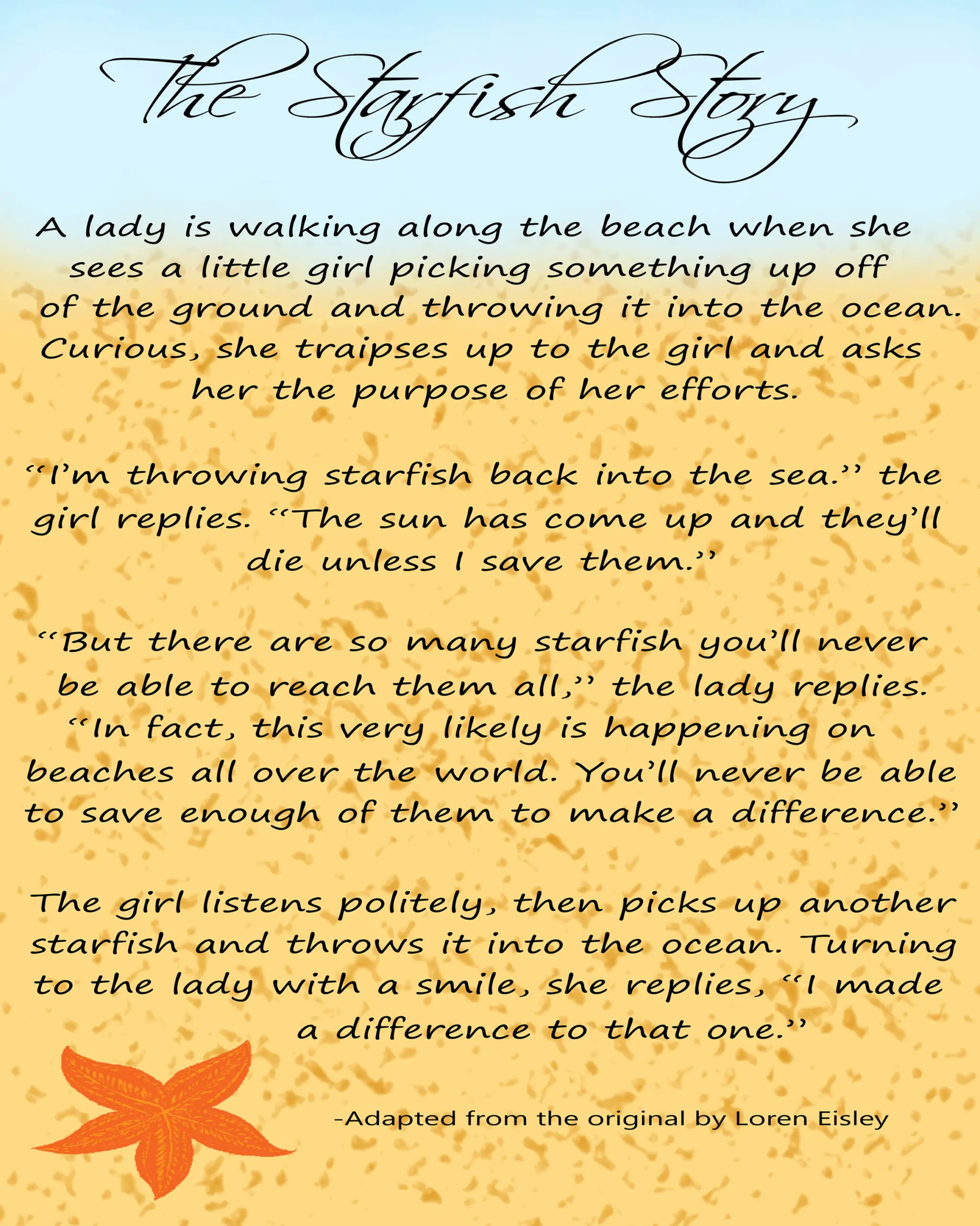 The Starfish Story Art Print Instant