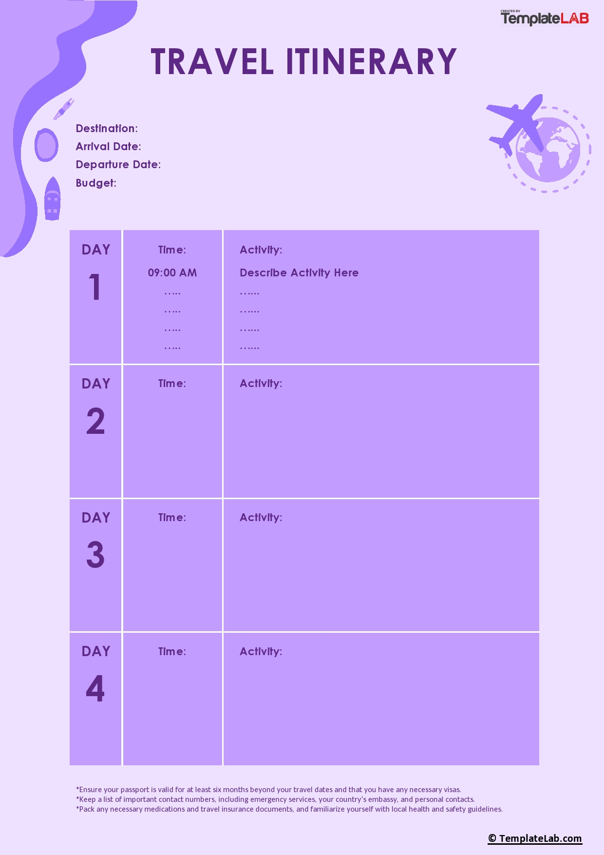 Travel Itinerary