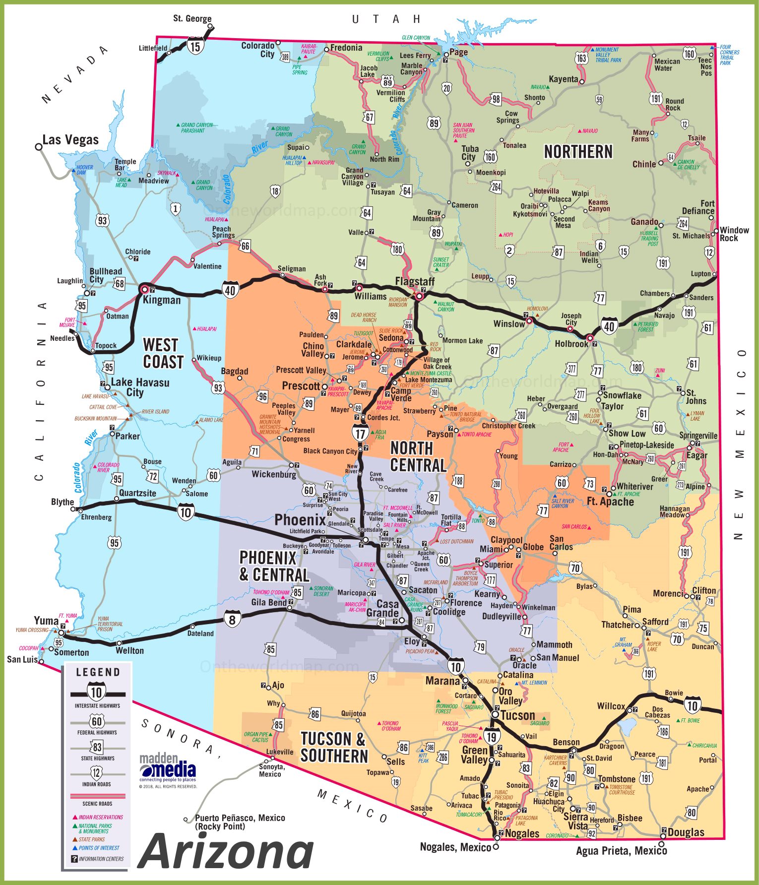 free printable map of arizona free printable map of arizona
