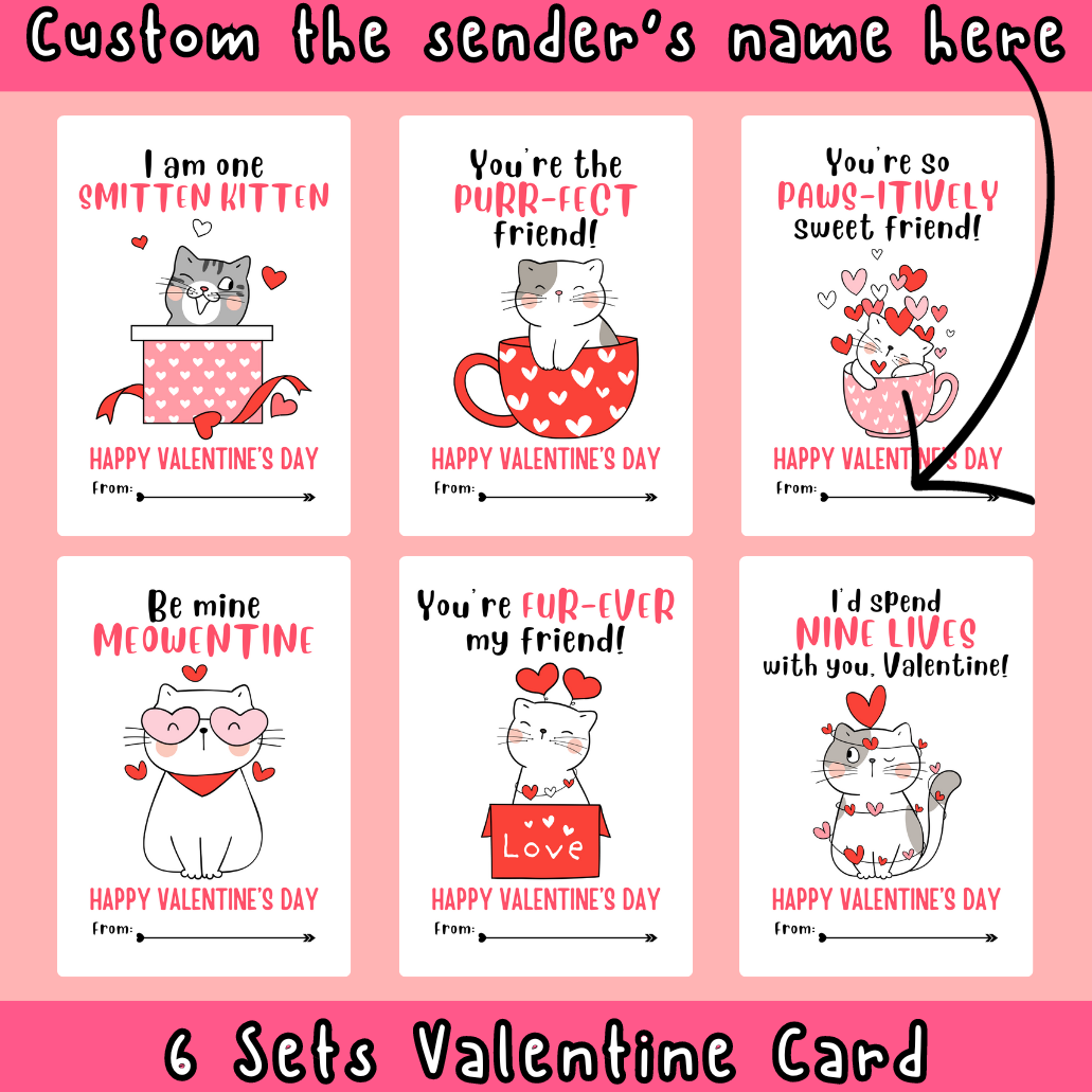 free printable cat valentine cards free printable cat valentine cards