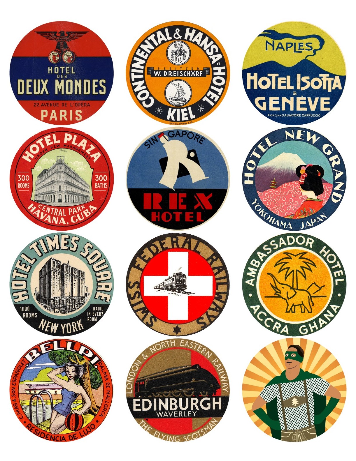 Vintage Travel Stickers World Mix Free Download Vintage Travel Stickers World Mix Free Download