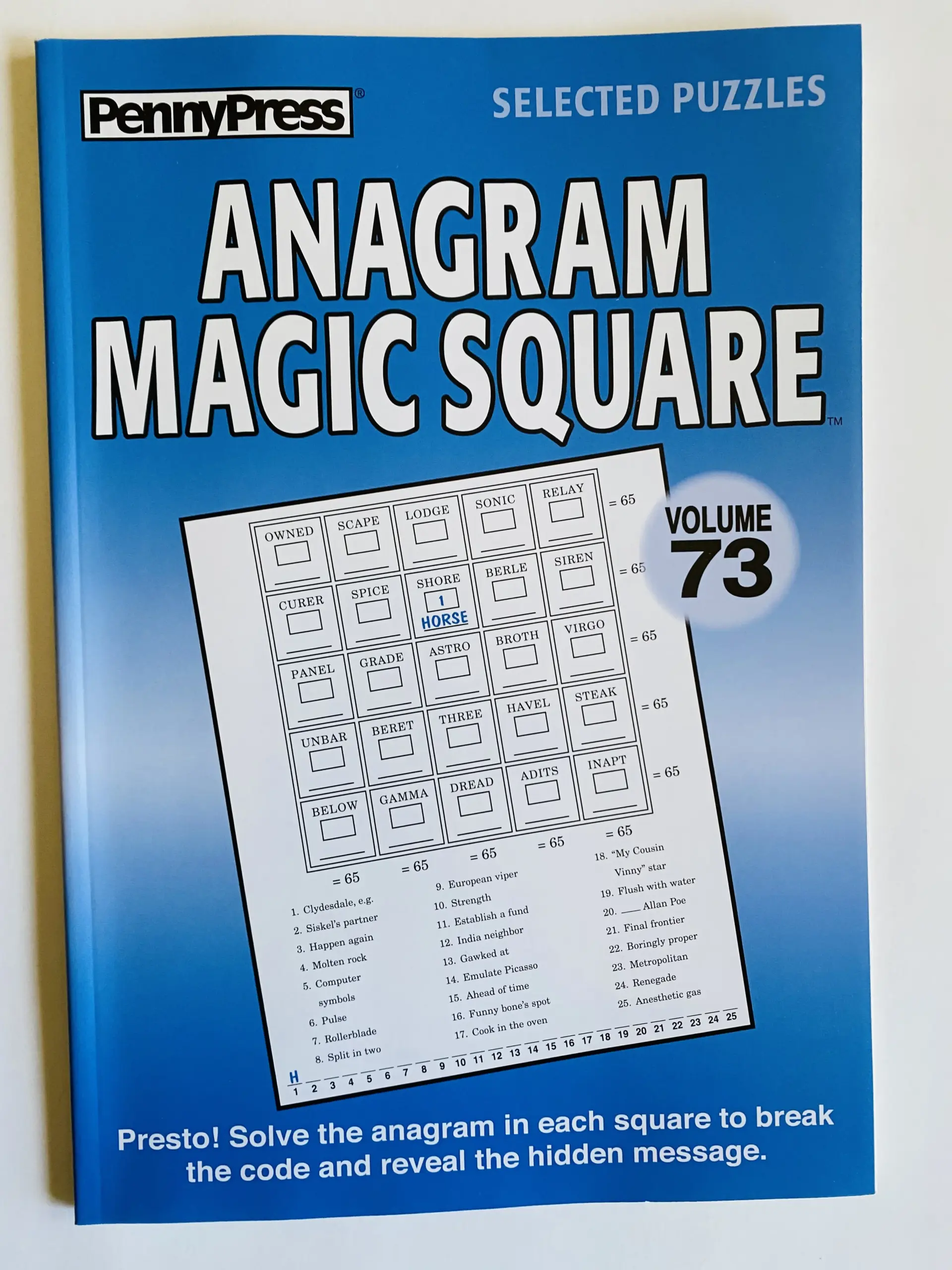 Volume 73 Of The Anagram Magic Squares From The Penny Press Selected Puzzles Series Volume 73 Of The Anagram Magic Squares From The Penny Press Selected Puzzles Series