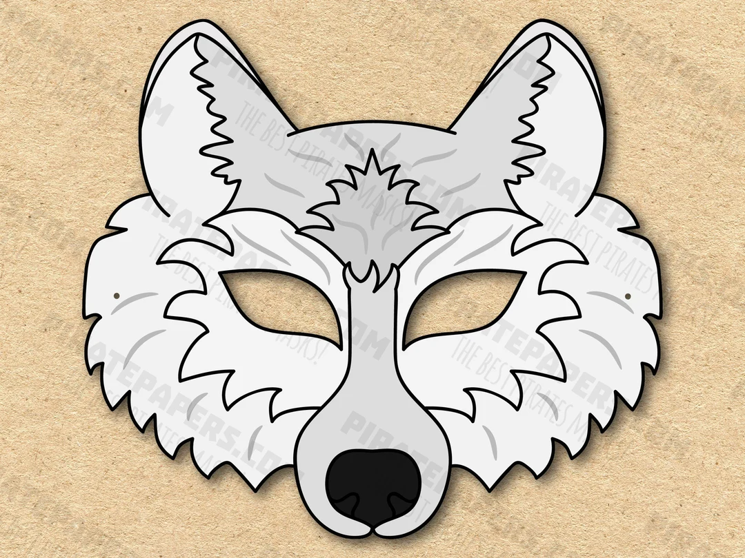 White Wolf Mask Printable Paper Diy For White Wolf Mask Printable Paper Diy For