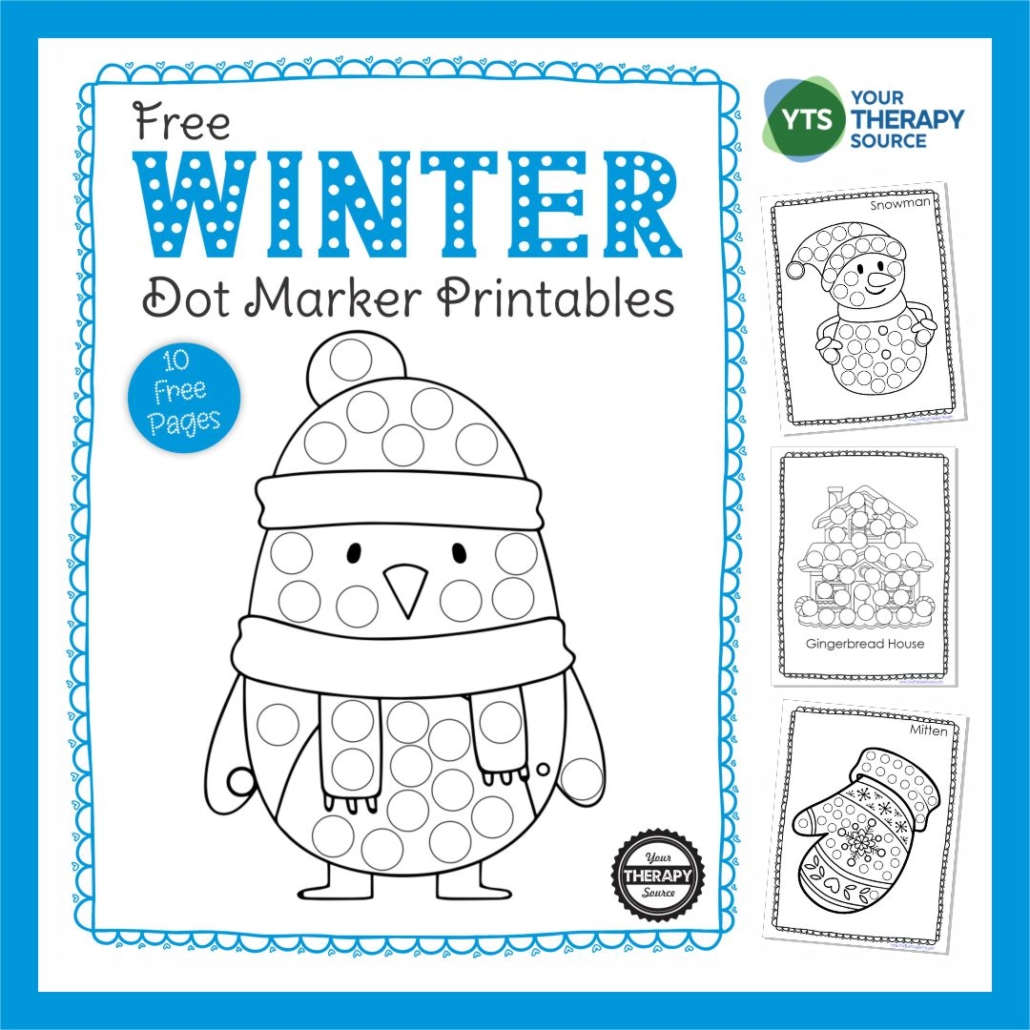 Winter Dot Art Free Printable Packet Winter Dot Art Free Printable Packet