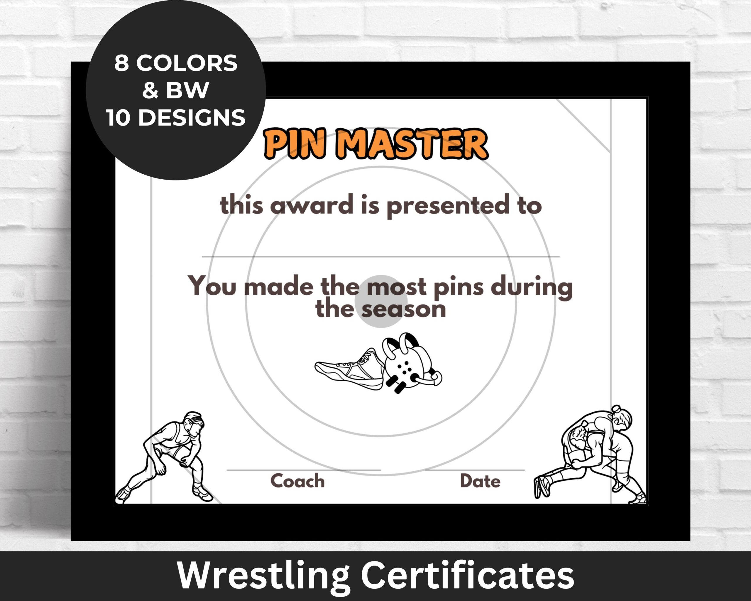 Wrestling Certificate Printable End Of